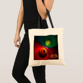 Rood Groen Yin Yang Modern Abstract Kunstpatroon # Tote Bag (Voorkant (product))