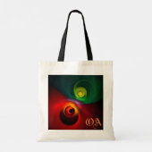Rood Groen Yin Yang Modern Abstract Kunstpatroon # Tote Bag (Achterkant)
