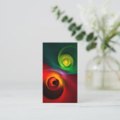 Rood Groen Yin Yang Modern Abstract Kunstpatroon # Visitekaartje (Staand voorkant)