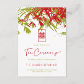 Rood/Groen Zen Bamboe laat Chinese thee ceremonie Informatiekaartje (Voorkant)