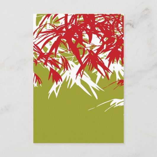 Rood/Groen Zen Bamboe laat Chinese thee ceremonie Informatiekaartje (Achterkant)