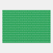 Rood Groen Zilver Herhalende Naam Patroon Kerstmis Inpakpapier Vel (Voorkant 2)