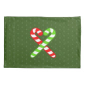 Rood-groen zoet XmaS Gingerbrood Pals-Candy Cane Kussensloop (Achterkant-Links)