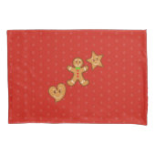 Rood-groen zoet XmaS Gingerbrood Pals-Candy Cane Kussensloop (Voorkant-Links)