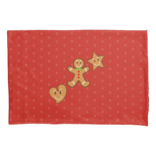 Rood-groen zoet XmaS Gingerbrood Pals-Candy Cane Kussensloop (Voorkant-Links)