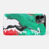 Rood, groen, zwart en wit marmer fluid Art Case-Mate iPhone Case (Achterkant (horizontaal))
