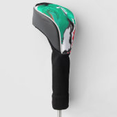 Rood, groen, zwart en wit marmer fluid Art Golfheadcover (Schuin)