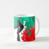Rood, groen, zwart en wit marmer fluid Art Koffiemok (Voorkant rechts)