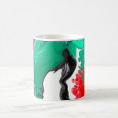 Rood, groen, zwart en wit marmer fluid Art Koffiemok (Center)