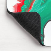 Rood, groen, zwart en wit marmer fluid Art Muismat (Hoek)