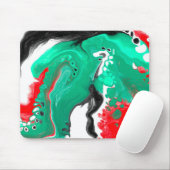 Rood, groen, zwart en wit marmer fluid Art Muismat (Met muis)