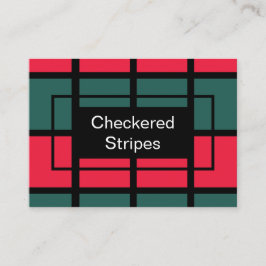 Rood Groen Zwart Geruit Streepjespatroon Visitekaartje