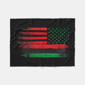 Rood Groen Zwart Geschiedenis Amerikaanse Afrikaan Fleece Deken (Voorkant (Horizontaal))