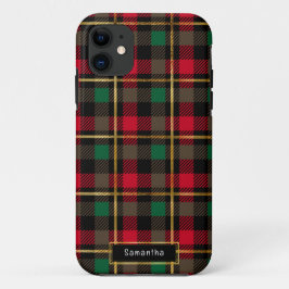 Rood, Groen, Zwart & Goud Kerstmis Plaid Case-Mate iPhone Case