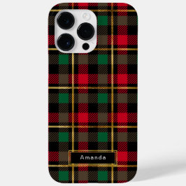 Rood, Groen, Zwart & Goud Kerstmis Plaid Case-Mate iPhone 14 Pro Max Hoesje