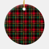 Rood, Groen, Zwart & Goud Kerstmis Plaid Keramisch Ornament (Achterkant)