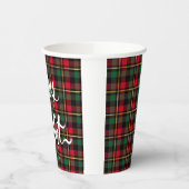 Rood, Groen, Zwart & Goud Kerstmis Plaid Papieren Bekers (Links)