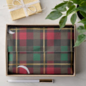 Rood, Groen, Zwart & Goud Kerstmis Plaid Tissuepapier (Geschenk)