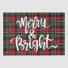 Rood, Groen, Zwart & Goud Kerstmis Plaid Tissuepapier