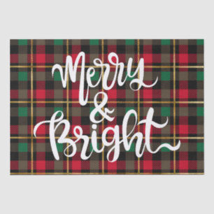 Rood, Groen, Zwart & Goud Kerstmis Plaid Tissuepapier