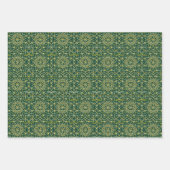 Rood/Groen/Zwart & Goud Verpakkingspapier (Bladen) Inpakpapier Vel (Voorkant 3)