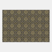 Rood/Groen/Zwart & Goud Verpakkingspapier (Bladen) Inpakpapier Vel (Voorkant)