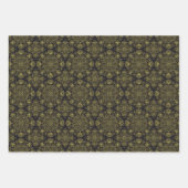 Rood/Groen/Zwart & Goud Verpakkingspapier (Bladen) Inpakpapier Vel (Voorkant 2)