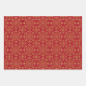 Rood/Groen/Zwart & Goud Verpakkingspapier (Bladen) Inpakpapier Vel (Voorkant)