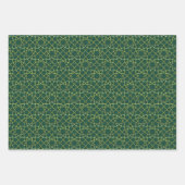 Rood/Groen/Zwart & Goud Verpakkingspapier (Bladen) Inpakpapier Vel (Voorkant 2)