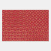 Rood/Groen/Zwart & Goud Verpakkingspapier (Bladen) Inpakpapier Vel (Voorkant)