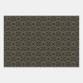 Rood/Groen/Zwart & Goud Verpakkingspapier (Bladen) Inpakpapier Vel (Voorkant 3)