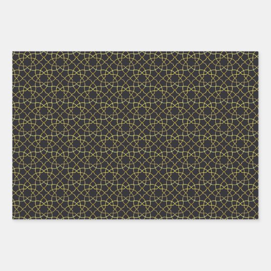 Rood/Groen/Zwart & Goud Verpakkingspapier (Bladen) Inpakpapier Vel (Voorkant 3)