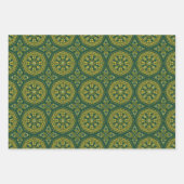 Rood/Groen/Zwart & Goud Verpakkingspapier (Bladen) Inpakpapier Vel (Voorkant 3)