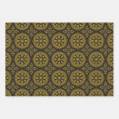 Rood/Groen/Zwart & Goud Verpakkingspapier (Bladen) Inpakpapier Vel (Voorkant 2)