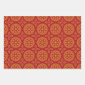 Rood/Groen/Zwart & Goud Verpakkingspapier (Bladen) Inpakpapier Vel (Voorkant)