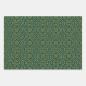 Rood/Groen/Zwart & Goud Verpakkingspapier (Bladen) Inpakpapier Vel (Voorkant 2)