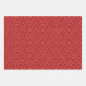 Rood/Groen/Zwart & Goud Verpakkingspapier (Bladen) Inpakpapier Vel (Voorkant)