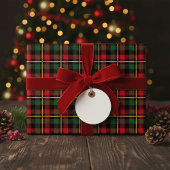 Rood, Groen, Zwart & Gouden Kerstbuffel Plaid Cadeaupapier