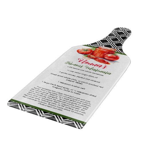 Rood Groen Zwart Italiaans Nonna Custom Recept Snijplank (Hoek)