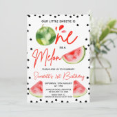 Rood Groen Zwart Modern Een In Een Meloen 1e Verja Kaart (Staand voorkant)