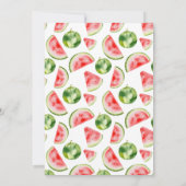 Rood Groen Zwart Modern Een In Een Meloen 1e Verja Kaart (Achterkant)