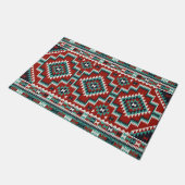 Rood Groen Zwart Wit Oosters Kilim Deurmat (Schuin)