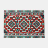 Rood Groen Zwart Wit Oosters Kilim Deurmat (Voorkant)