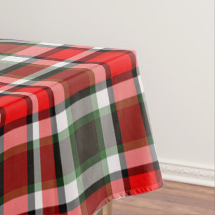 Rood, Groen, Zwart, Wit Tartan Plaid Patroon Tafelkleed