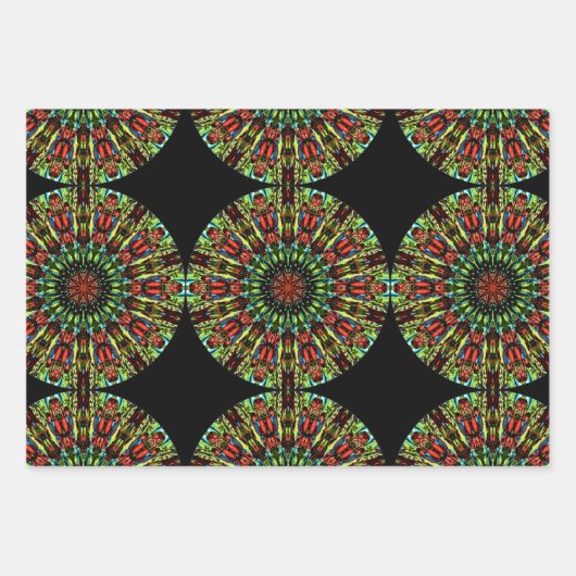 Rood groenboek Mandala — Verpakking van papier Inpakpapier Vel (Voorkant 2)