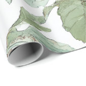 Rood Groene Appelvrucht Patroon Waterverf Rustiek Cadeaupapier (Rol Hoek)