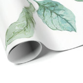 Rood Groene Appelvrucht Patroon Waterverf Rustiek Cadeaupapier (Rol Hoek)