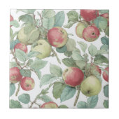 Rood Groene Appelvrucht Patroon Waterverf Rustiek Tegeltje (Voorkant)