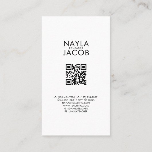 Rood Groene Appelvrucht Patroon Waterverf Rustiek Visitekaartje (Achterkant)