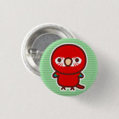 Rood-groene ara ronde button 3,2 cm (Voorkant /achterkant)